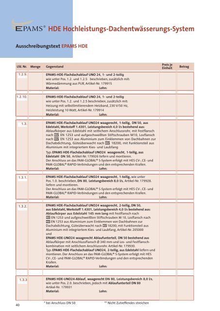 HDE Hochleistungs-Dachentwässerungs-System - saint gobain hes