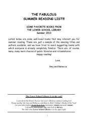 THE FABULOUS SUMMER READING LIST!!! - Saint Ann's School
