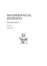 Mathematical Journeys - Saint Ann's School