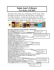 Library Bulletin - Fall 2009 PDF - Saint Ann's School