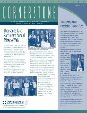 Cornerstone - Winter 2010 Issue 1 pdf - Saint Barnabas Medical ...