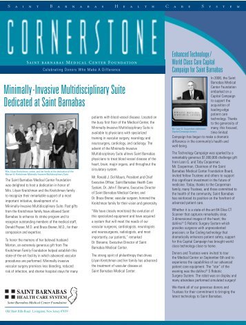 Cornerstone - December 2007 Issue pdf - Saint Barnabas Medical ...
