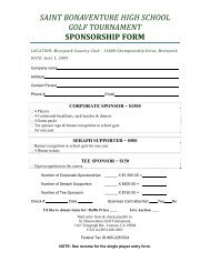 saint bonaventure high school golf tournament sponsorship form