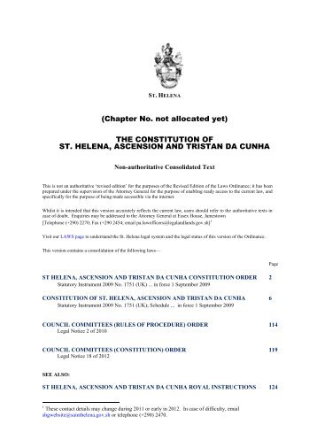 Constitution of St Helena Ascension and Tristan da Cunha