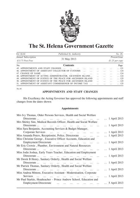 May GAZ 26 2013.pmd - St Helena