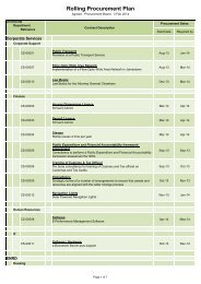 Rolling Procurement Plan - St Helena