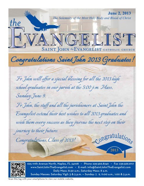 June 2, 2013 - Saint John The Evangelist