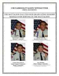 CRUSADER BATTALION JROTC NEWLETTER - Saint Louis School