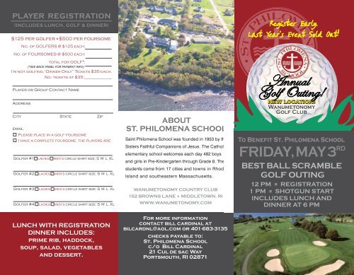 to register - Saint Philomena School