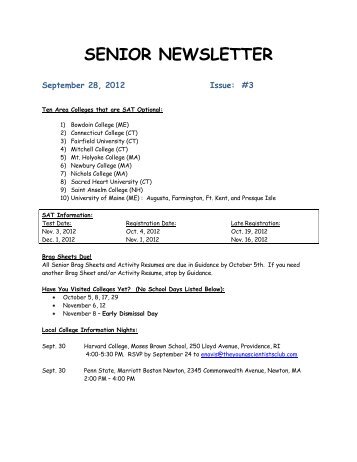 Newsletter #3 Sept 28 2012