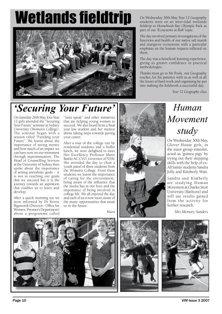 VIM Issue No 3 2007 Part 1 - All Saints College