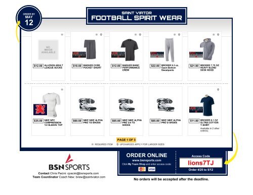 Football Spirit Wear | SAINT VIATOR | BSN Sports