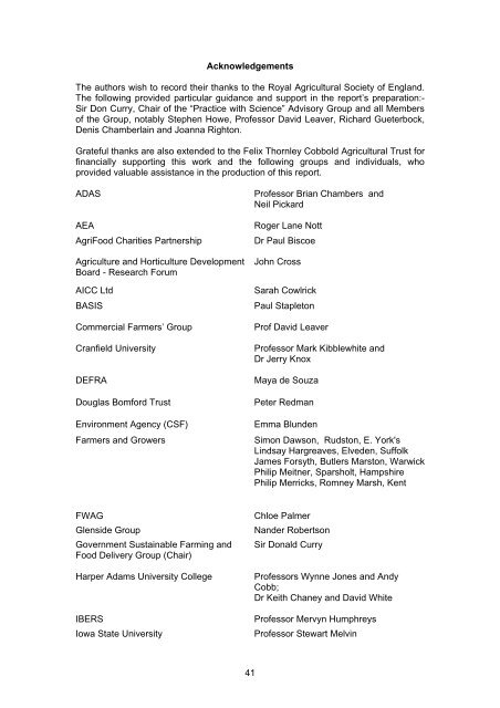 The Current Status of Soil and Water Management in England