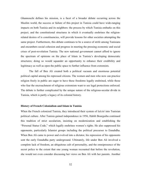 Tunisia: Understanding Conflict 2012 - Johns Hopkins School of ...