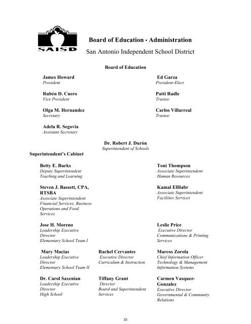 2011-2012 District Budget - San Antonio Independent School District