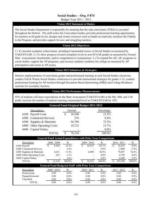 2011-2012 District Budget - San Antonio Independent School District