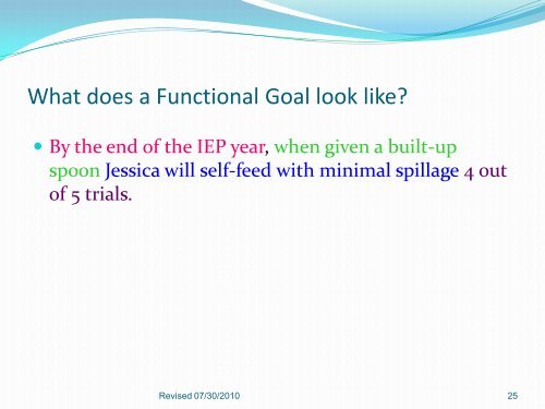 Standards Based IEP Goals - San Antonio Independent School District