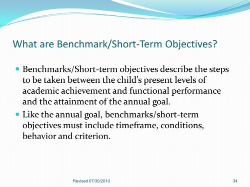 Standards Based IEP Goals - San Antonio Independent School District