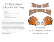 2013 Brent Davis Bobcat Football Camp - San Angelo ISD