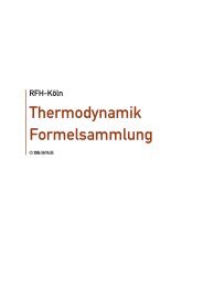 Thermodynamik Formelsammlung - saiya