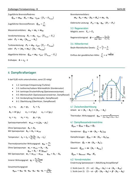 Kraftanlagen Formelsammlung - saiya
