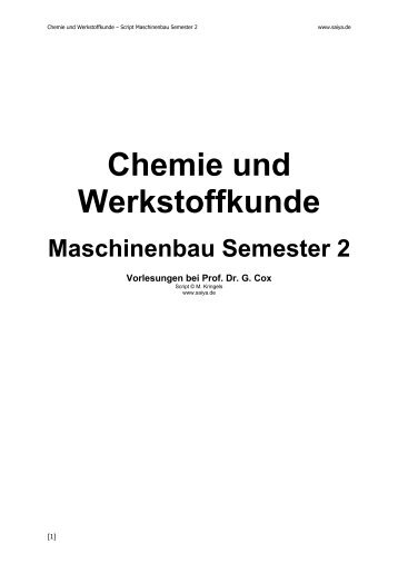 Chemie und Werkstoffkunde - SAIYA.DE