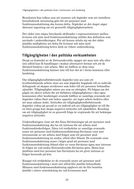 TillgÃ¤ngligheten i det politiska livet i kommuner och ... - Handisam