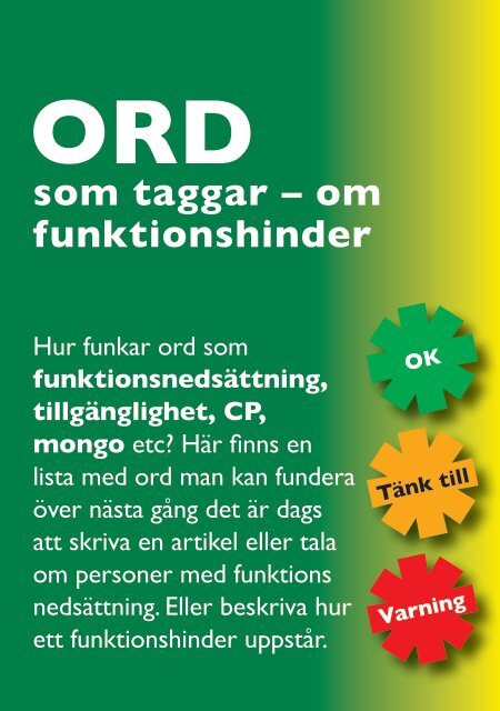 ORD som taggar - om funktionshinder - Handisam