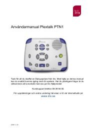 AnvÃ¤ndarmanual Plextalk PTN1 - Iris