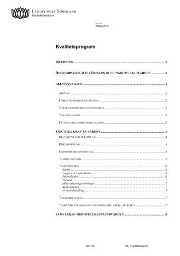 Kvalitetsprogram - Landstinget SÃ¶rmland