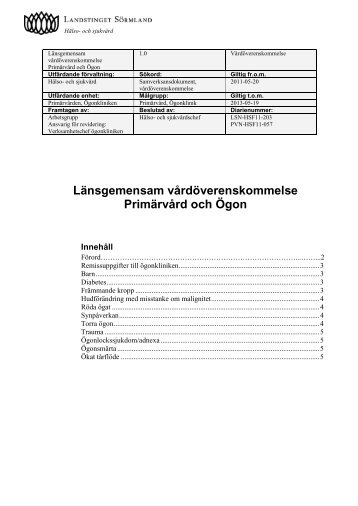 PrimÃ¤rvÃ¥rd och Ã¶gonsjukdomar - Landstinget SÃ¶rmland