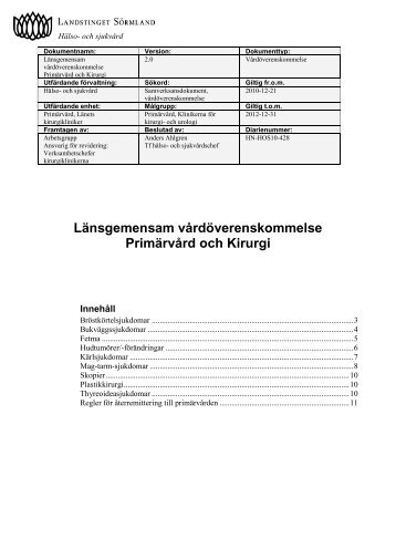 PrimÃ¤rvÃ¥rd och Kirurgi - Landstinget SÃ¶rmland