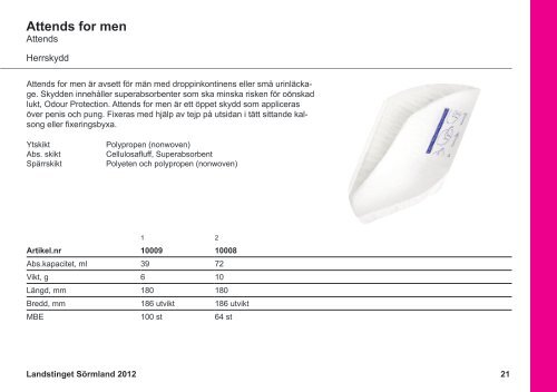 Produktkatalog Inkontinens - Landstinget SÃ¶rmland