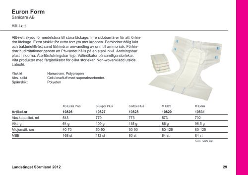 Produktkatalog Inkontinens - Landstinget SÃ¶rmland