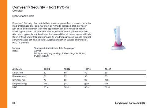 Produktkatalog Inkontinens - Landstinget SÃ¶rmland