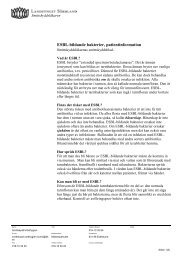 ESBL-bildande bakterier, patientinformation