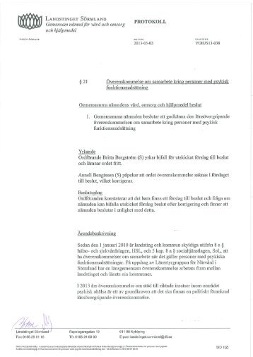 21 Ãverenskommelse om samarbete kring personer med psykisk ...