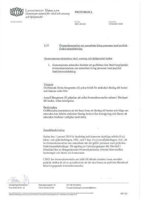 21 Ãverenskommelse om samarbete kring personer med psykisk ...