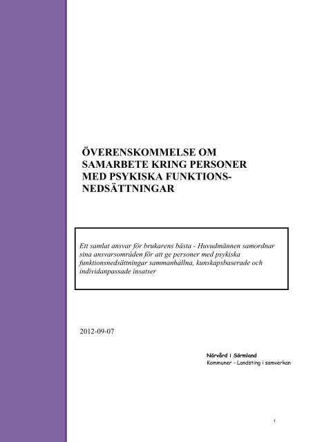 21 Ãverenskommelse om samarbete kring personer med psykisk ...