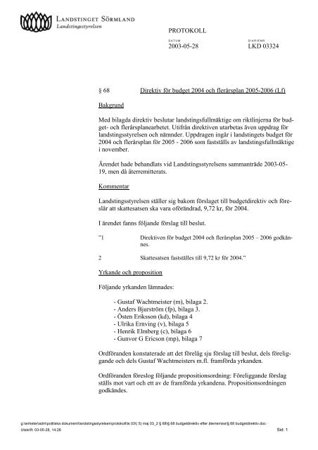 68 Direktiv fÃ¶r budget 2004 och flerÃ¥rsplan 2005-2006 - Landstinget ...