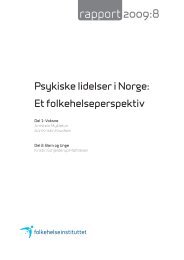 rapport 2009:8 - Nasjonalt folkehelseinstitutt