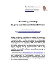 Konflikt og forsoningâ En gavepakke til narsissistiske foreldre?