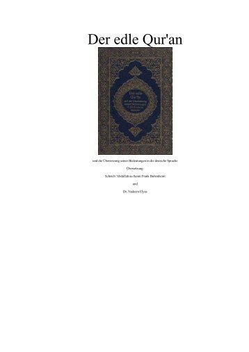 Der edle Qur'an - Salaf.de