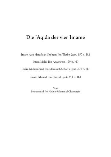 Aqida der vier Imame - Salaf.de