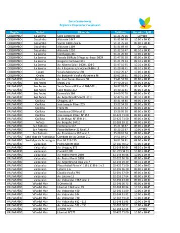 RegiÃ³n Ciudad DirecciÃ³n TelÃ©fono Horarios 17/09 ... - Salcobrand