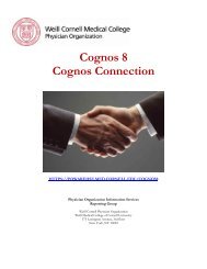 Cognos Connection - Weill Medical College - Cornell University