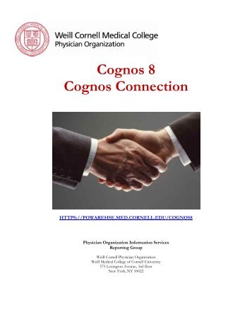 Cognos Connection - Weill Medical College - Cornell University