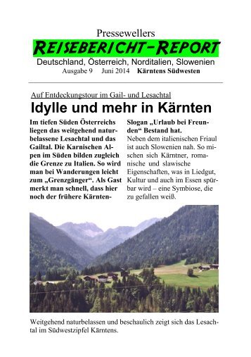 Idylle und mehr im Südwesten Kärntens