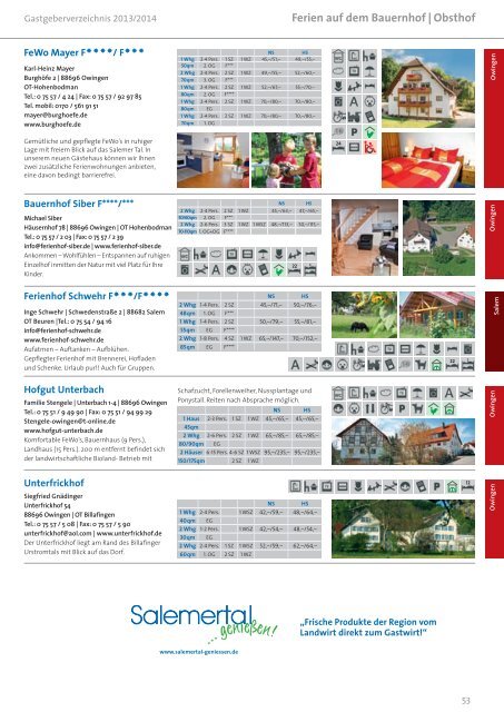 Gastgeberverzeichnis (PDF) - Gemeinde Salem