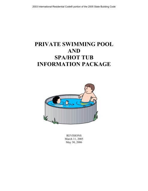 PRIVATE SWIMMING POOL AND SPA/HOT TUB INFORMATION ...